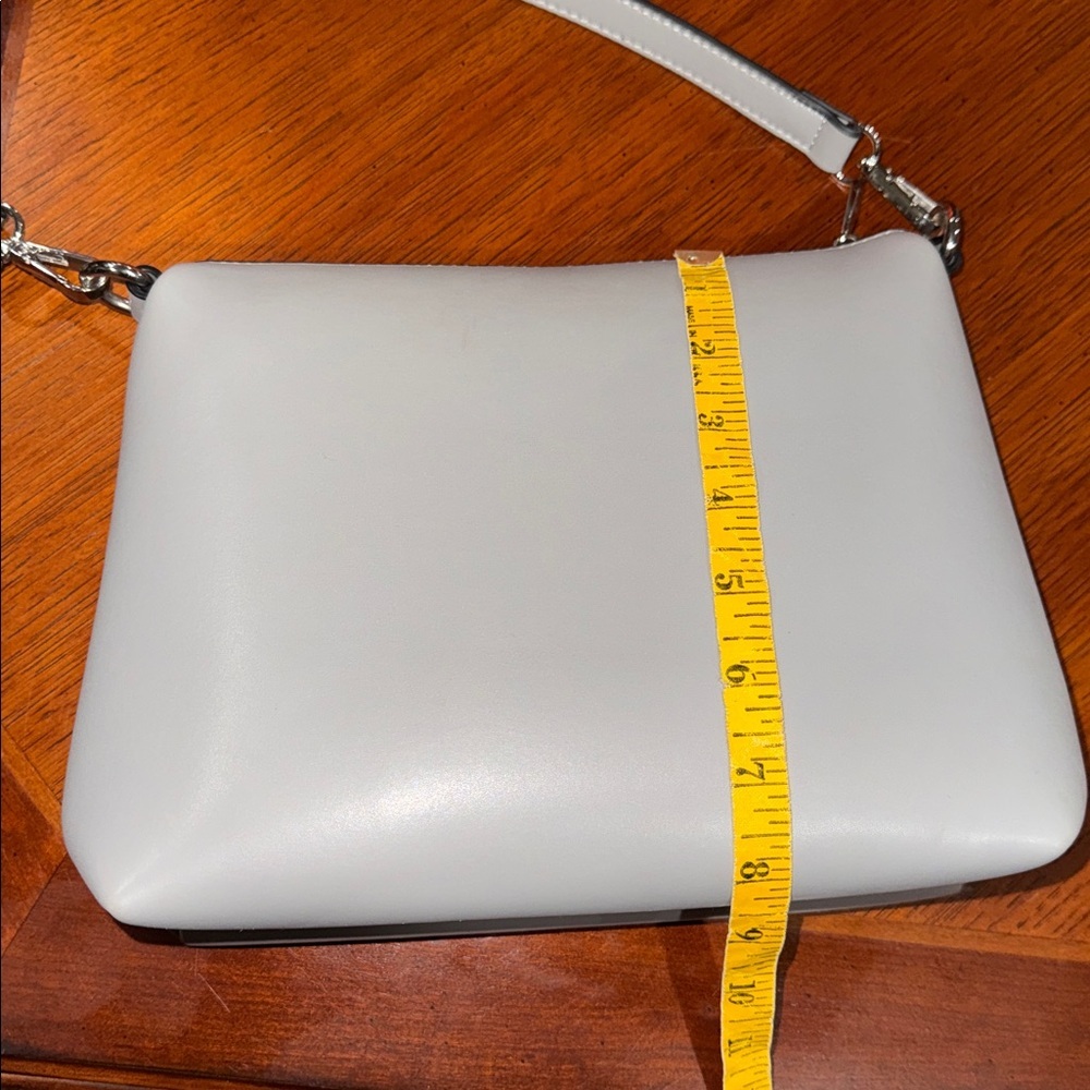 VONI LOS ANGELES gray color shoulder bag purse zip closure med size adjustable - Picture 15 of 17